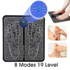 Foot Massger 8 Modes 19 Level Electric Foot Massager Pad Strength Lightweight Relieve Foot Pressure Strength Lightweight